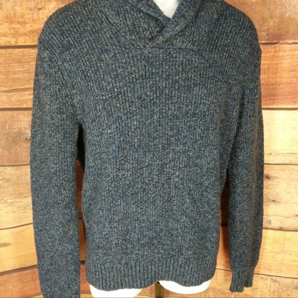 NWOT- American Eagle Shawl Collar Sweater Pullover Blue‎ Wool Blend - Picture 8 of 9